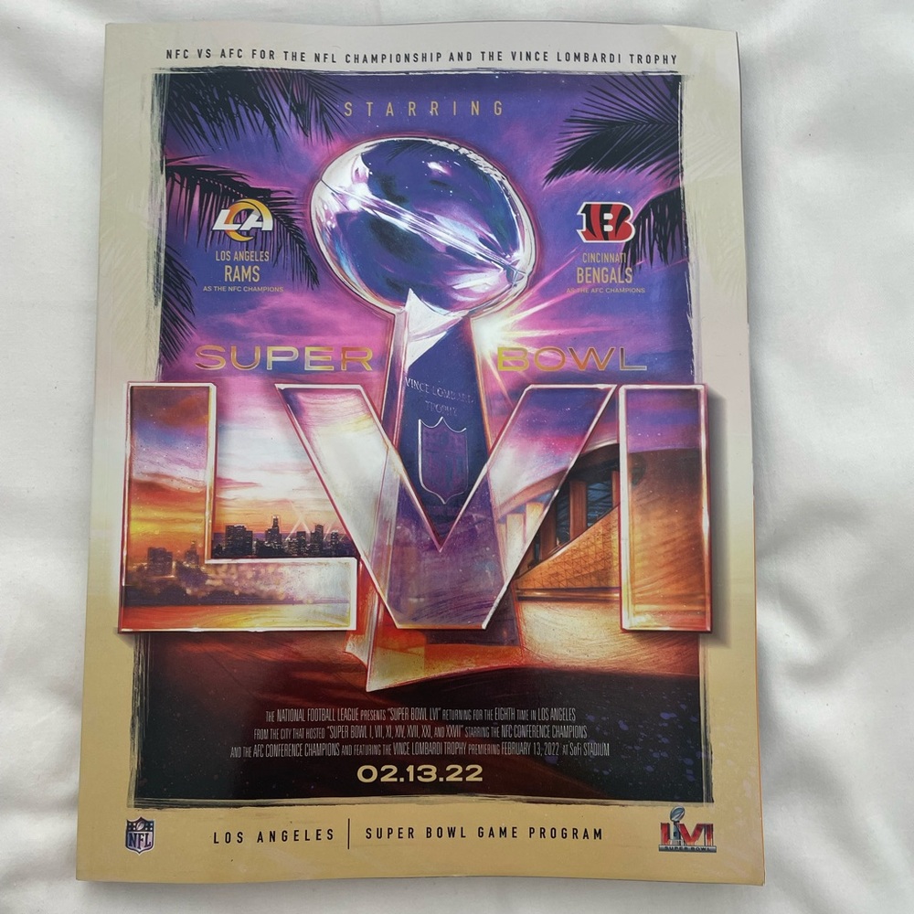 Commemorative NFL Super Bowl 56 LVI Program RAMS V BENGALS